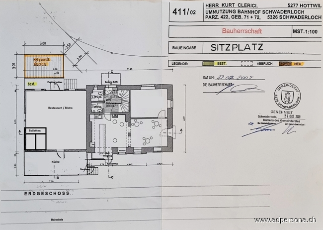 Grundriss EG, Bistro Mehrfamilienhaus Schwaderloch