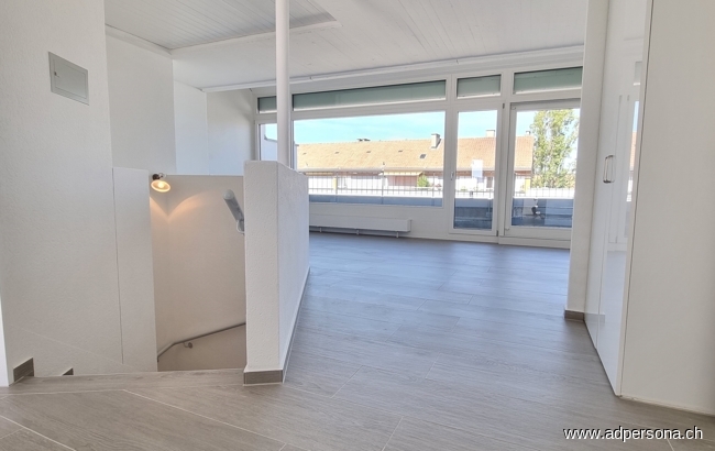 Eingangsbereich und Wohnzimmer Maisonettewohnung Basel