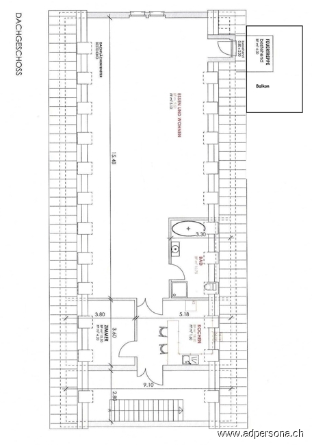 Haus Nr.12 Grundriss DG Wohn- / Gesch�ftshaus Niederdorf