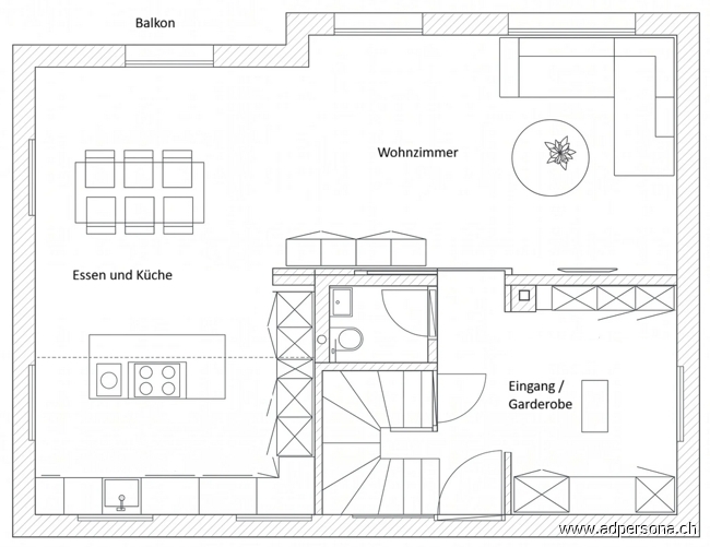 EG Grundriss Einfamilienhaus Reigoldswil