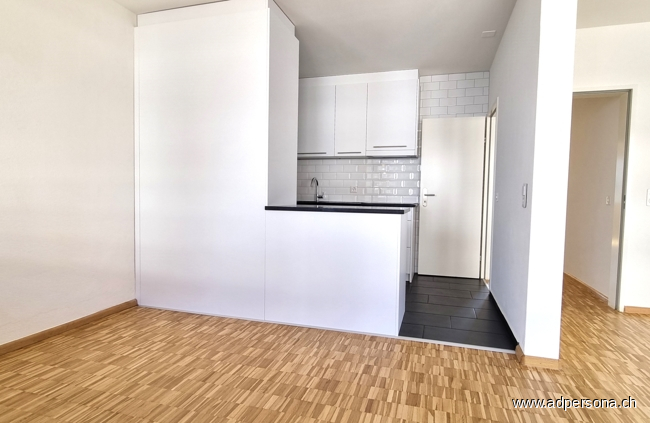 K�che vom Essplatz aus gesehen Etagenwohnung Basel