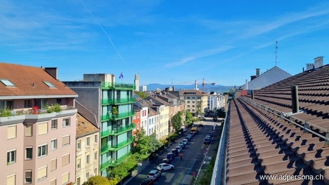 Aussicht Terrasse Nord-West Maisonettewohnung Basel