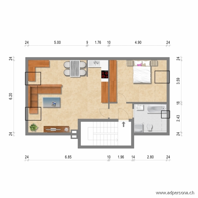 15 Grundriss Dachgeschosswohnung Basel
