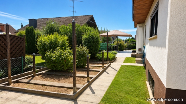Gem�segarten und Terrasse Einfamilienhaus Neuenburg am Rhein