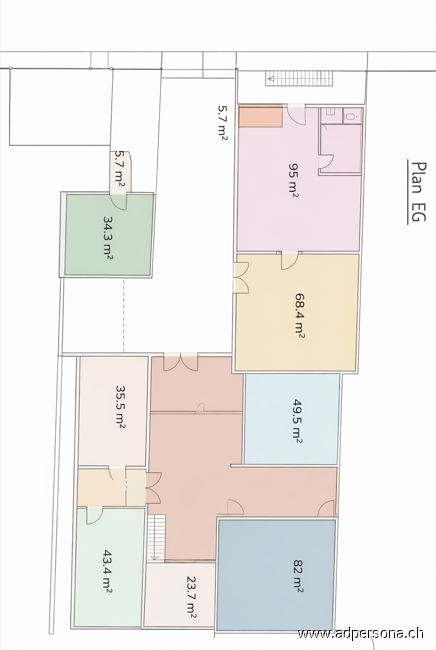 Haus 12,12a und 12b Grundriss EG komplett Wohn- / Gesch�ftshaus Niederdorf