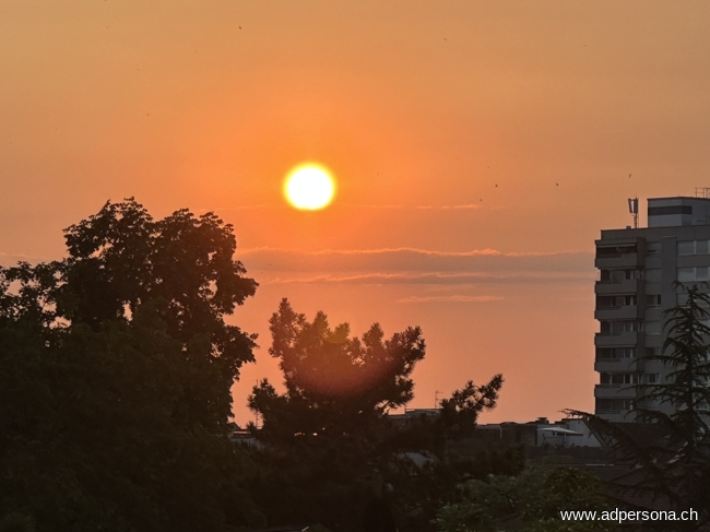 Sonnenuntergang Maisonettewohnung Basel