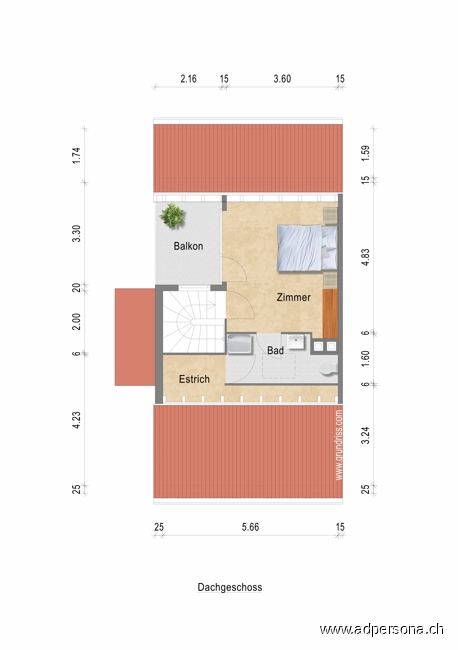 Grundriss DG Doppelhaush�lfte Reinach (BL)