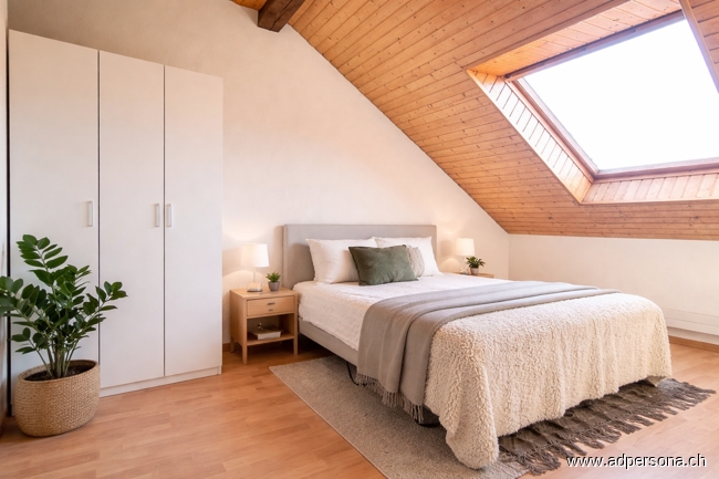 Schlafzimmer Dachgeschosswohnung Basel