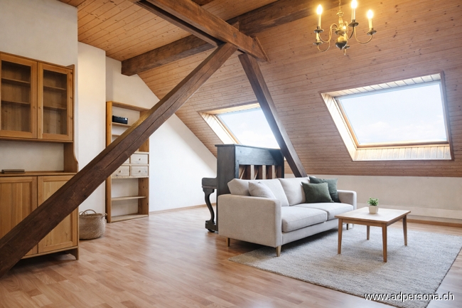 Wohnzimmer Basel Dachgeschosswohnung Dachwohnung mit Charakter und Ausbaupotenzial in Basel